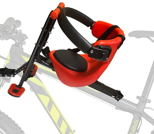 Yinnhom Bicycle Child Seat Front, Children's Bicycle Seat with Armrests, Footrests, Ball Bearing 50kg Baby Bicycle Seat t for Mountain Bike, City Bikes, Folding Bikes