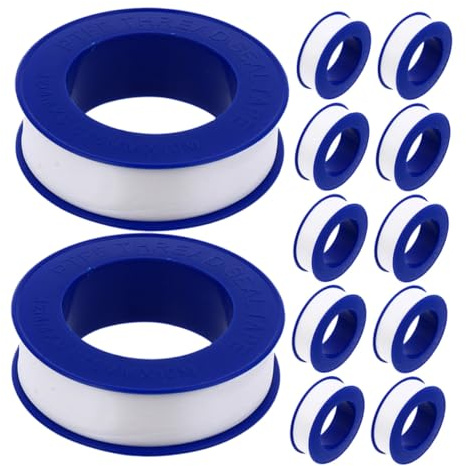 DEARMAMY 12rolls Raw Material Belt Ptfe Plumbers Tape for Shower Head Pipe Thread Sealant Leak Prevention