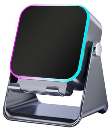 Induction Speaker for Mobile Phones - Folding Audio Holder, Phone Stand Speaker, Sound Amplifier Station with Light | Travel Home Office Desktop Holder for Christmas, Men,
