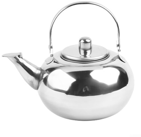 1 théière en acier inoxydable, 2 de 5 l avec passoire, facile à nettoyer, parfaite pour le café et le thé (1,5 l)