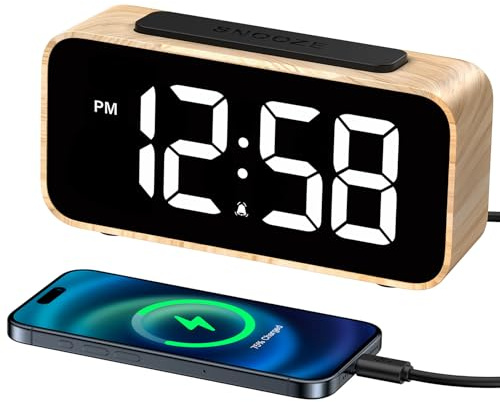 GOLOZA Digital Alarm Clock for Bedrooms, Digital Clock with LED Display