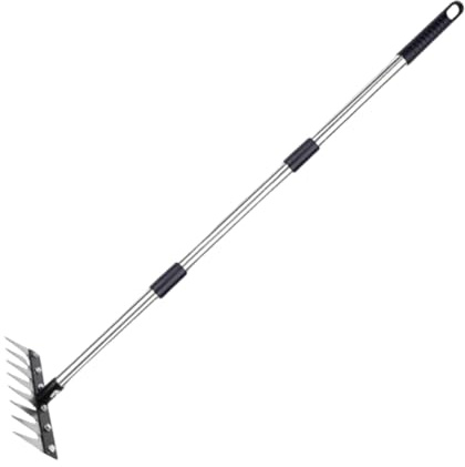 ZGUZMCMK Unkrautstecher, Handwerkzeug mit Acht Zinken, Verformungsbeständige Manganstahlkonstruktion, Wurzelentferner Und, 3-teiliger Mast