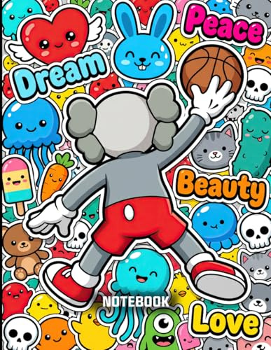 Graffiti Dream Peace LOVE KAWS Pop Art Inspired College Ruled Notebook: Street Art Style Notebook For Teens ( 8.5 x 11 inches) Blank Lined Notebook Journal- 120 Pages
