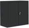 Flügeltürenschrank komplett montiert schwarz Metallschrank abschließbar 75x80x38cm Lagerschrank Aktenschrank 1 Fachboden 530309