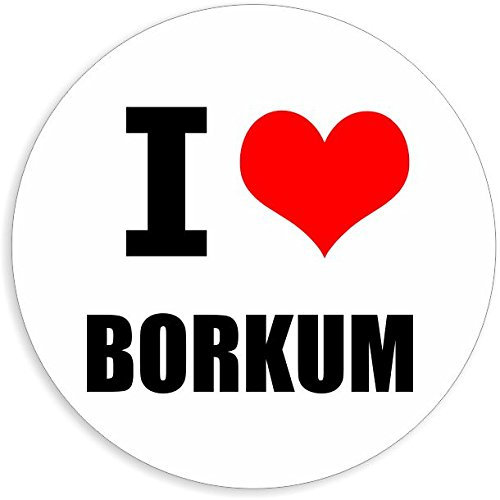 Kiwistar - Autoaufkleber - 8x8 cm - außen klebend - I love Borkum für Auto, Laptop, Fahrrad, LKW, Motorrad Aufkleber mehrfarbig Sticker Decal