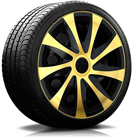 14 Zoll RKK04 Multi-Color Line (Schwarz-Gold) Radkappen/Radzierblenden 4 Stück