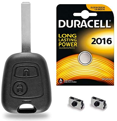 Coque de Télécommande Plip Clé Citroen C1 C2 C3 C4 ✚ Pile CR2016 - Kit iRace Keys®