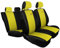 Saferide 3er Set Autositzbezüge PKW universal | Auto Sitzbezüge Polyester Gelb für Airbag geeignet | für Vordersitze und Rückbank | 1+1 Autositze vorne und 1 Sitzbank hinten teilbar 2 Reißverschlüsse