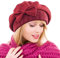 Ruphedy Baskenmütze Damen Wolle Französischen Barett Beanie Winter Mütze Hy022 (Weinrot)