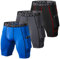 ZENGVEE 3er Pack Sport Unterhosen männer Laufhose Herren Kurz Schnelltrocknendes Kurze Hosen Herren Sport mit Seitentaschen Tights Sport Unterwäsche für Männer(Gray Black Blue-2XL)