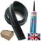 Infun 20mm Black Rubber Garage Door Seal - Weather Threshold Draught Excluder (7ft 6) 2300mm with Free Sealant & Easy Installation Guide