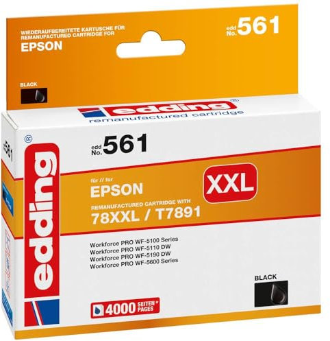 edding Druckerpatrone edd-561 ersetzt Epson T78XXL (T7891) - Schwarz - Inhalt: 73 ml
