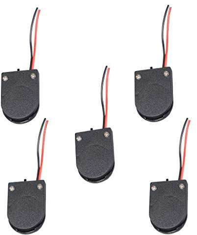 Porte-Pile Bouton en Plastique Pile Bouton Flip Case DIY CR2032 Bouton Socket 5PCES, Noir