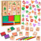 Zayvor Weihnachten Stempel Für Kinder Weihnachtliche Dekorationen Holzstempel Weihnachtsstempel Stempelset Spielzeugstempel Stempelkissen, Bleistift, Weihnachtsmann Schneeflocke Holzstempelset