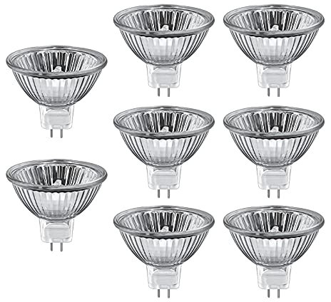 Sarveeta 8 Stück MR16 Halogen Leuchtmittel 50 Watt Dimmbar,12V Halogenlampe GU 5,3,400LM,Warmweiß 2800K