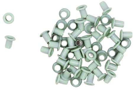 Craftelier - Set mit 50 Mini-Metallic Ösen Ideal für Scrapbooking und Bastelarbeiten | Geeignet für Verschiedene Materialien | Größe Innendurchmesser 3 mm und Außendurchmesser 5 mm - Farbe Mintgrün