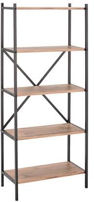 MyosHome - Estanteria Industrial de Madera, Estanteria Estrecha y Alta Ideal como Estanteria Libros, Estanterias Madera Color Atlantic Pine de 66 x 32 x 157 cm. Afrodita