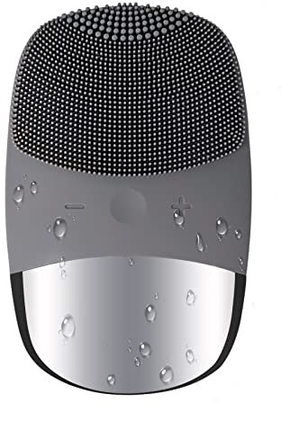Hue, spazzola per la pulizia del viso, 3 in 1, in silicone, 5 modalità di pulizia del viso, IPX7, impermeabile, per la pulizia e l'esfoliazione (grigio)