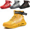Scarpe Antinfortunistiche Uomo Donna Scarpe da Lavoro Leggere Alte Comode Antiscivolo Scarponi Stivali Sicurezza Giallo EU 44