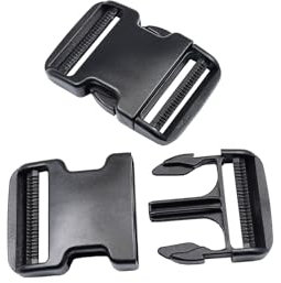 Fibbie a sgancio laterale doppio regolabile, 51 mm, larghezza 51 mm, confezione da 2 pezzi extra spessi in plastica di grado militare, con chiusura a scatto per zaino resistente di ricambio