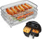 Air Fryer Rack for Ninja Dual Air Fryer, 304 Stainless Steel Three Layer Dehydrator Rack for Baking Roasting, Multi-Purpose Air Fryer Accessories, Compatible with AF300UK AF400UK and Most Air Fryer