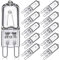G9 Halogen Light Bulbs 40W, TOKIISHE G9 Dimmable Capsule Bulb for Oven, Wax, Lamps, 2800K Warm White, 230V, 10 Packs