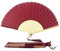 FANSOF.FANS Fabric Handheld Folding Hand Fan With a Tassel Grade A Bamboo Ribs for Women Girls Summer Party Event Favour Birthday Wedding Souvenir Gift (Dark Red, Maroon)
