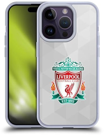 Head Case Designs Offizielle Liverpool Football Club Weiss Geometrisch 1 Crest 1 Gelhülle [Militärischer Schutzgrad] Kompatibel Mit Apple iPhone 14 Pro Und Kompatibel Mit MagSafe