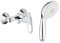 GROHE Mitigeur monocommande Douche BauLoop 23340000 & 27597001 Tempesta 100 Douchette à main 2 jets, Chromé