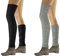 sesto senso Stulpen Damen 2er pack Baumwolle Beinwärmer Overknee Waden Winter Strick Wadenwärmer zopfmuster hell Melange schwarz