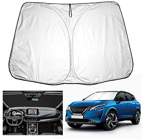 YEE PIN Parasol para coche compatible con Nissan Qashqai J12 2021-2023, protección solar plegable para coche Qashqai J12 parabrisas delantero parabrisas UV polvo protección