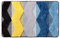 Badezimmerteppich Blau Gelb Badematte rutschfest,Weiche Badteppich,Badvorleger Duschvorleger,Teppich Badezimmer Waschbar,Bad Teppich Flauschig 50×80cm