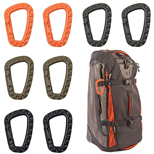 Keboyoe 8 Stück Karabiner Clip D Form Karabiner Kunststoff Karabiner Clip Karabiner Clip Set für Outdoor Camping Wandern