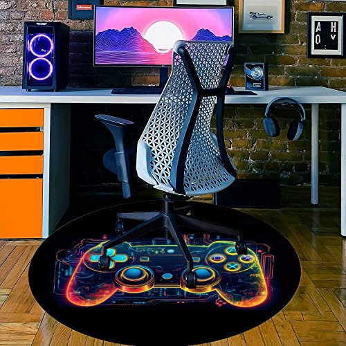 ESBANT Protector Suelo Alfombrilla for Silla de Gaming Oficina Redondo Alfombra for Silla de Escritorio Gamepad Alfombra Silla de Ordenador (Color : B, Size : 80cm)