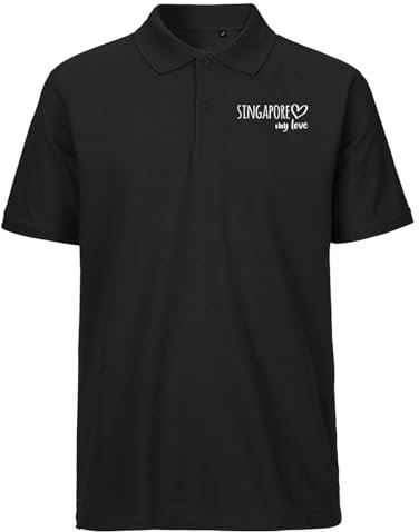 Huuraa Herrenshirt Singapore My Love Geschenk Größe XXL Black Bio Baumwolle Fairtrade Singapore Präsent