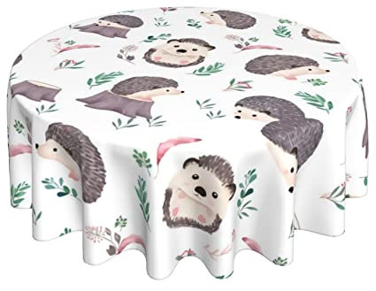 Wachstischdecke Aquarell Igel Klein Glatt Tischdecke Wasserdicht Wachstuch 152Cm Für Outdoor Picknick Abendessen
