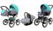 BabyLux® Bambimo Kinderwagen Set 3 in 1 - Margaret Exclusive - incl. Babywanne, Buggy Sportsitz, Auto-Babyschale - Autositz - Kinderwagenset - Kombikinderwagen mit Wickeltasche, Regenschutz usw.