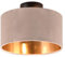 Trio Leuchten Deckenleuchte Julieta 619000244, Metall Schwarz matt, Schirm Samt Beige/goldfarbig, exkl. 2x E14