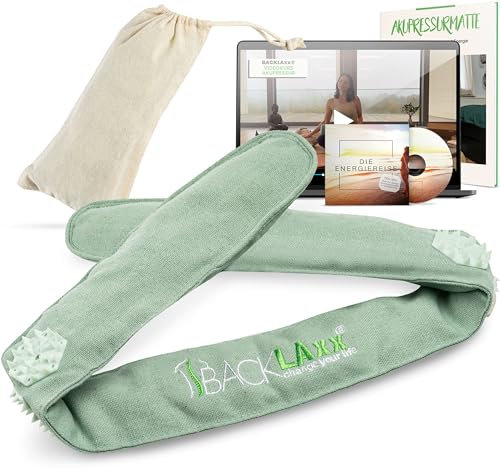 BACKLAXX ® Akupressur Stirnband gegen Migräne und Kopfschmerzen. Akupunktur Kopfband, Kopfmassagegerät mit Tasche zur Kopfmassage. Head Massager zur Entspannung, Beauty Stirnband mint grün