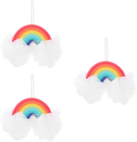 POPETPOP 3 Stücke Regenbogen Geformt Körper Wäscher Baby Bad Schwamm Für Kinder Bad Schwamm Infant