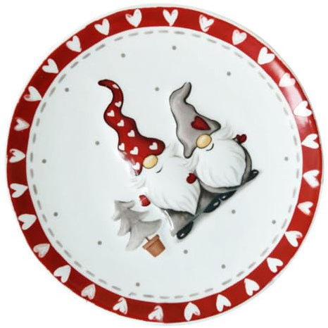 COHEALI Gnomi Di Natale Piatti In Ceramica Piatti Piani Di Natale Piatto Da Portata Per Insalate Piatti Rotondi Per Antipasti Regalo Di Natale Per Spuntini Antipasto Pasta Formaggio