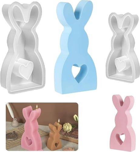Silikonformen Gießformen Ostern, 2PCS Silikonform Ostern Hase Silikon Gießform Ostern Silikonform, Osterhase Silikonform, Ostern Hase Silikonformen Gießformen