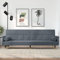 KRHINO Schlafsofa mit Kissen Dunkelgrau Samt Schlafsofa Moderne einfache Optik Sauber & Verstellbare Rückenlehne & Komfortables Sitzerlebnis