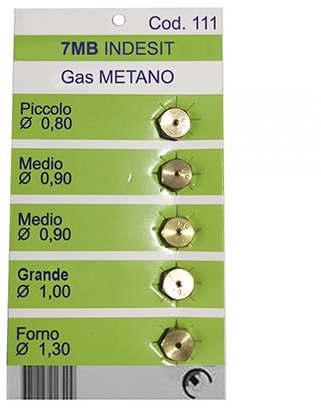 KIT 5 UGELLI 7MB PER GAS METANO CON DOPPIO MEDIO ADATTABILE INDESIT ARISTON