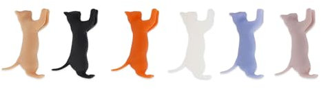 Legami - Juego de 6 marcadores de vasos Over the Top, marcadores de bebidas en forma de gato colorido, marcadores de copa de silicona, lavables y reutilizables, ideales para fiestas, peritivos