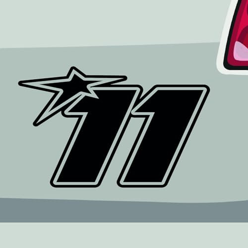 Stickerfreaks Startnummer 11 Aufkleber Rennen Sticker Track Race Star Auto Bike Decal Vinyl Aufkleber Größe: Sparset (2X M 2X L 1x XL) | Farbe: 70 | Rennen Sticker Kleber Deko Tuning Startnummer