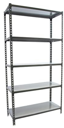 PROREGAL Schwerlastregal Big Metal Shark | HxBxT 200x120x40cm | Fachlast 200kg | Anthrazit-Anthrazit| Standregal Lagerregal