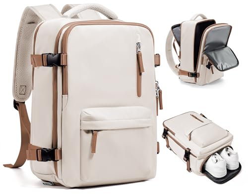 Handgepäck Rucksack 40x30x20 für Ryanair Reiserucksack Wasserdichter Unter Dem Sitz Handgepäck Rucksack Flugzeuge Reisetasche Weekendertasche Wanderrucksack Lässiger Tagesrucksack,C9-Beigebraun