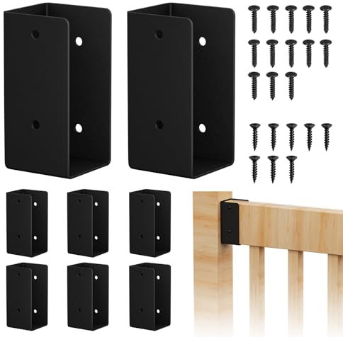 Mordx Lot de 8 Connecteurs de Balustrade - Supports Cachés Pour Clôture, Véranda, Jardin - Pour Connecter du Bois de 5,8 x 10,12 cm à des Poteaux en Bois