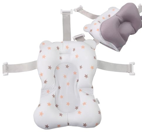 Almohadilla Bañera Bebe | Cojín Baño Bebe | Asiento Para Bañera De Bebé | Alfombra Baño Malla Cojín Flotante, Soporte Bebe Bañera Y Asientos Baño, Rosa/azul/blanco, 46x33 Cm